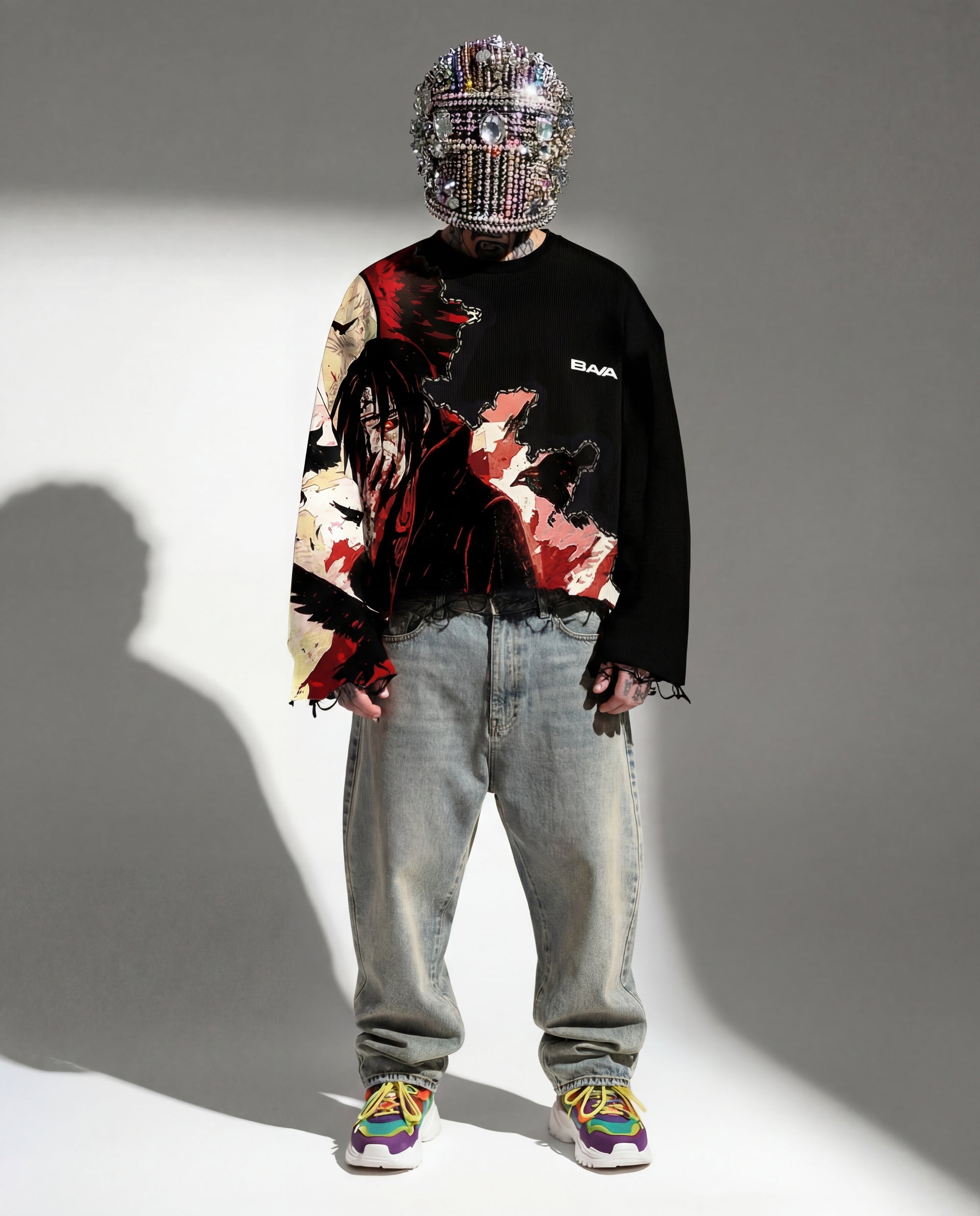 Itachi Uchiha “Mind Split” Unisex Sweatshirt Offwhite | Black