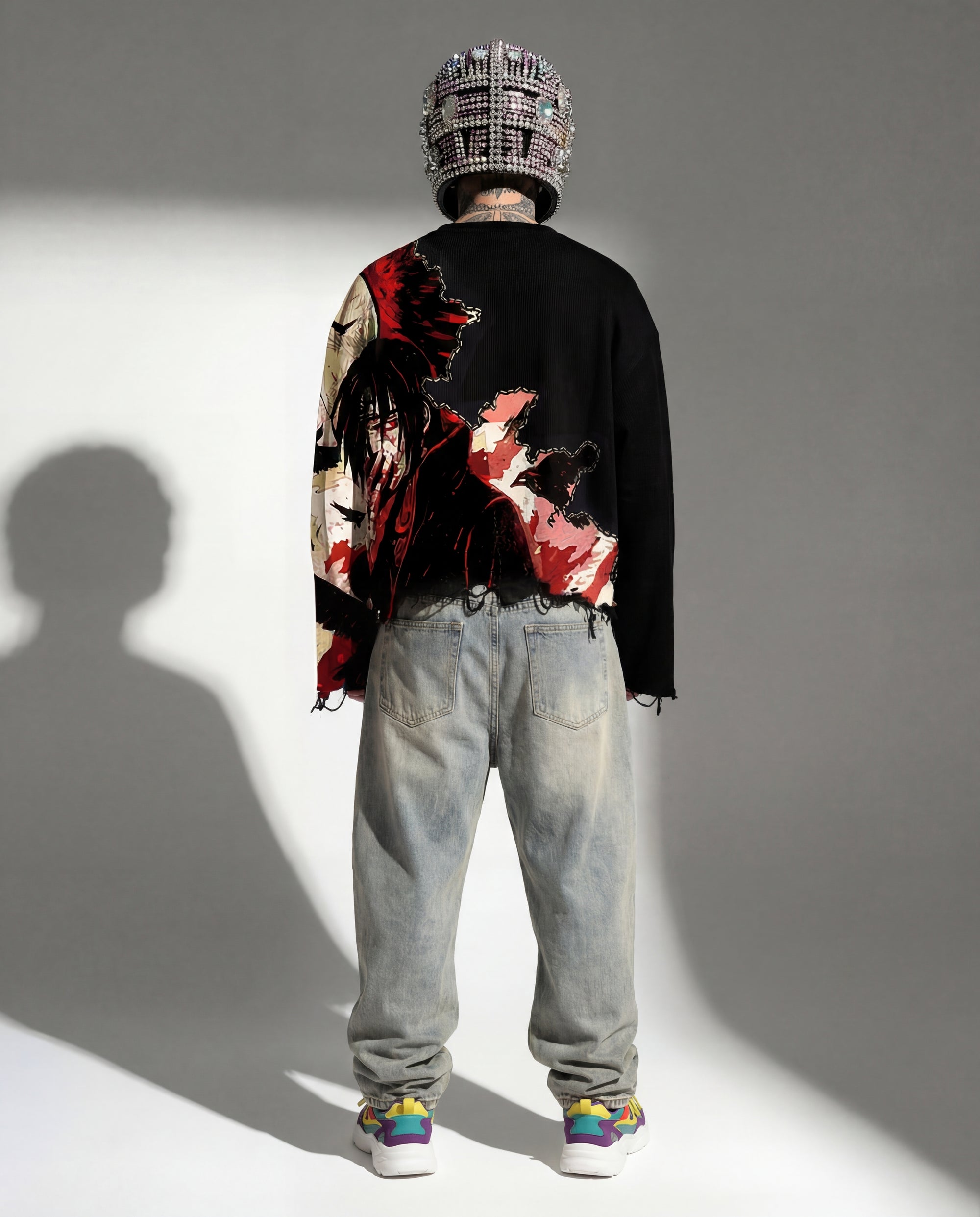 Itachi Uchiha “Mind Split” Unisex Sweatshirt Offwhite | Black