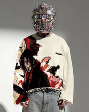 Itachi Uchiha “Mind Split” Unisex Sweatshirt Offwhite | Black