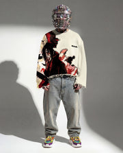 Itachi Uchiha “Mind Split” Unisex Sweatshirt Offwhite | Black