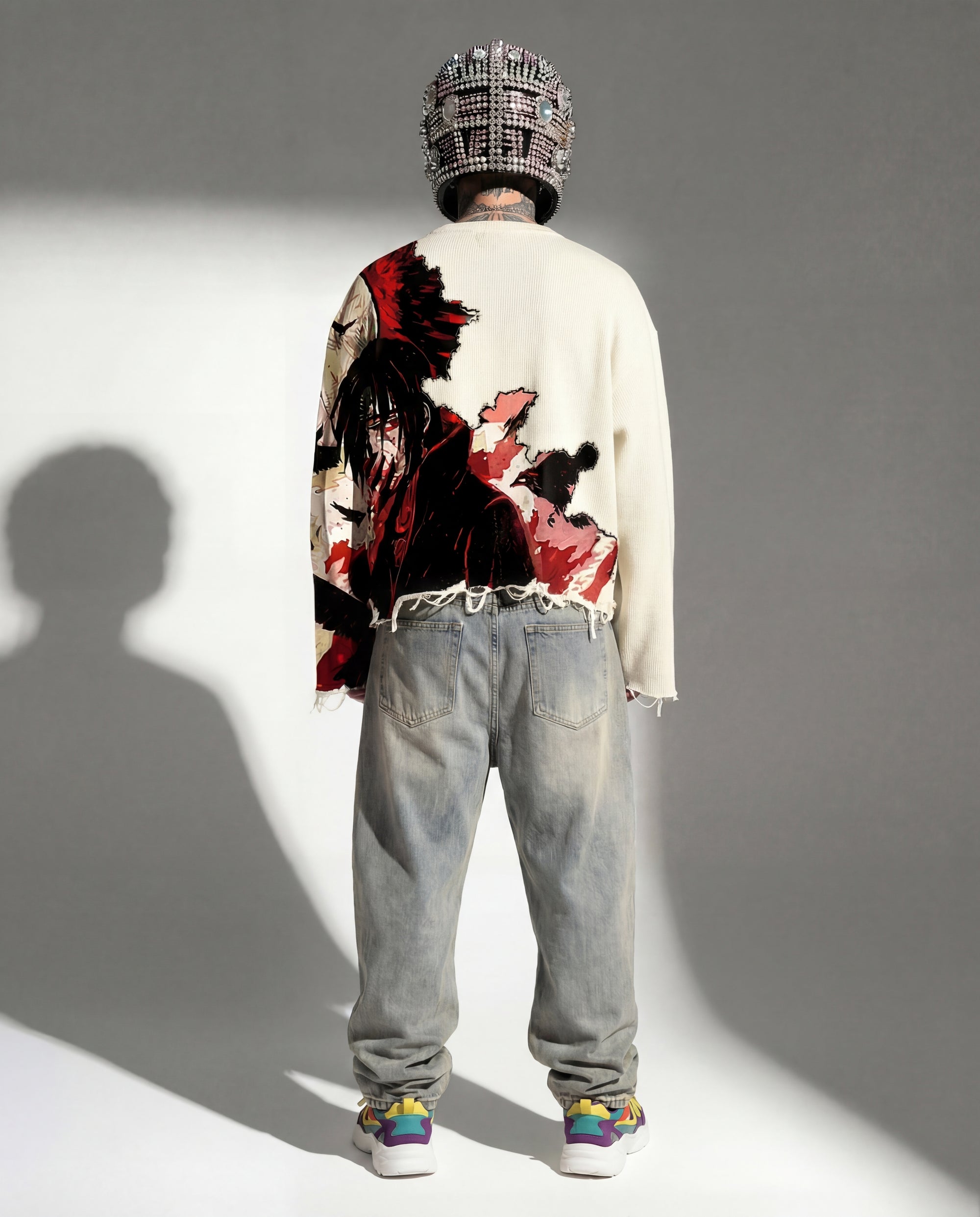 Itachi Uchiha “Mind Split” Unisex Sweatshirt Offwhite | Black