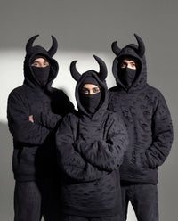 Santa Muerte Black Oversize Cotton Hoodie (LIMITED PIECES)