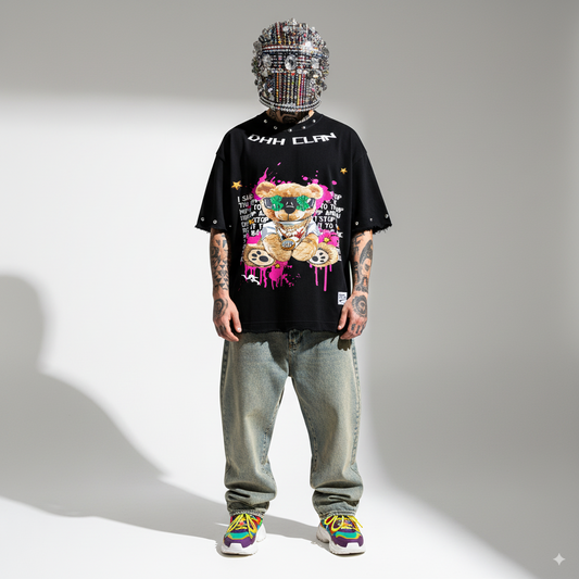 DHH OVERSIZE OVERSIZE UNISEX BLACK TSHIRT (BOXYFIT)