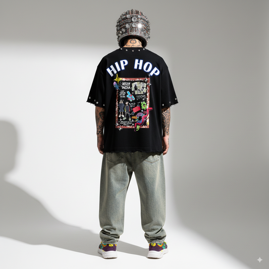 DHH OVERSIZE OVERSIZE UNISEX BLACK TSHIRT (BOXYFIT)