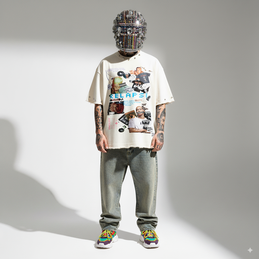 EMINEM OVERSIZE UNISEX OFF-WHITE TSHIRT (BOXYFIT)