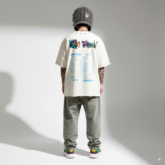 EMINEM OVERSIZE UNISEX OFF-WHITE TSHIRT (BOXYFIT)
