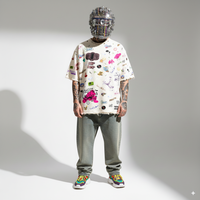 HIP-HOP SYMPHONY OVERSIZE UNISEX OFF-WHITE TSHIRT (BOXYFIT)