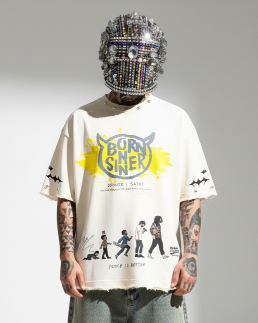 JCOLE OVERSIZE UNISEX OFF-WHITE TSHIRT (BOXYFIT)