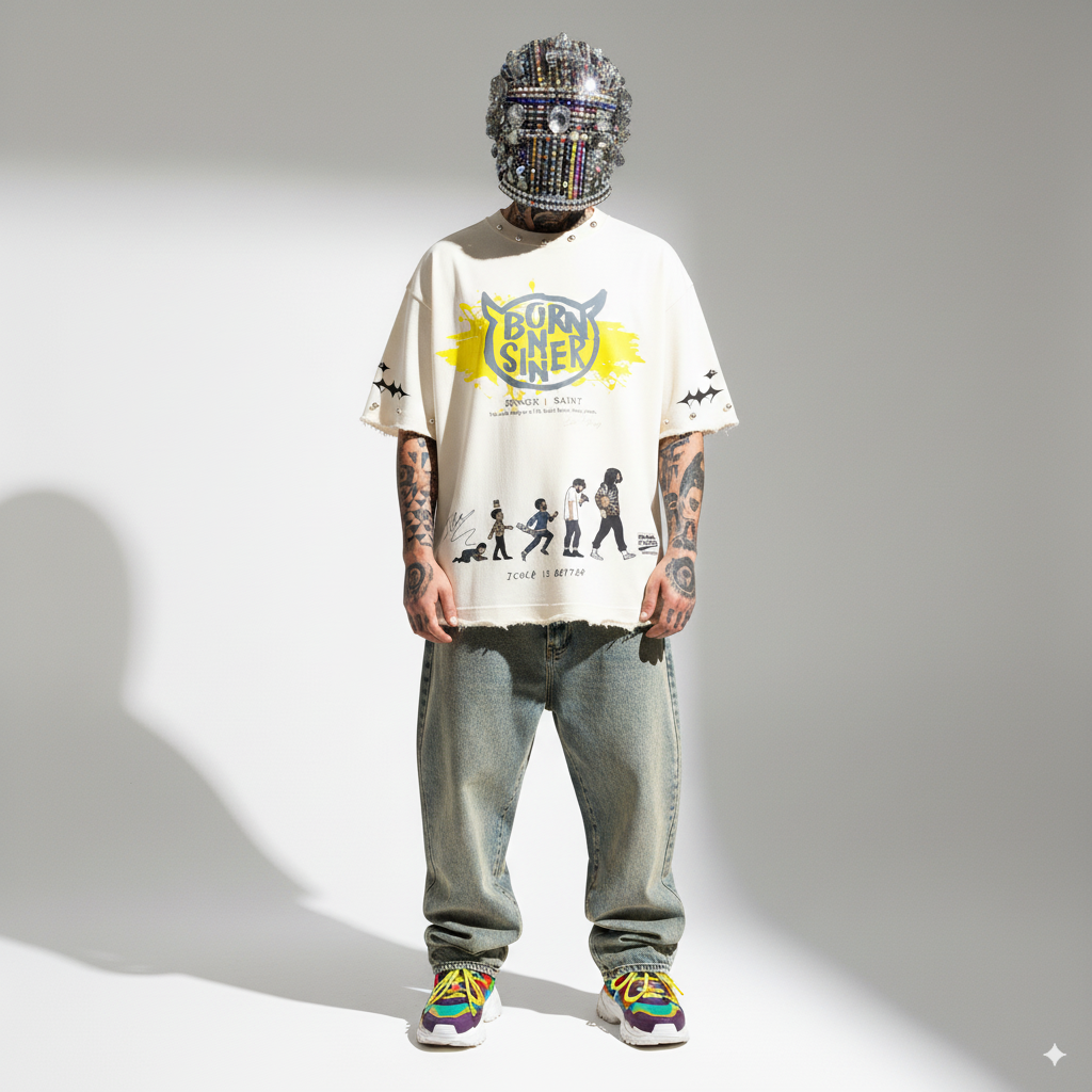 JCOLE OVERSIZE UNISEX OFF-WHITE TSHIRT (BOXYFIT)