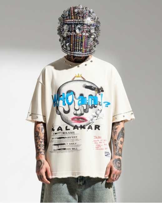 KALAKAAR OVERSIZE UNISEX OFF-WHITE TSHIRT (BOXYFIT)