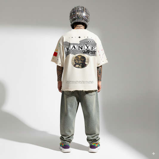 KANYE (YE) OVERSIZE UNISEX OFF-WHITE TSHIRT (BOXYFIT)