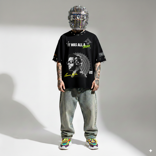 KARAN AUJLA UNISEX BLACK TSHIRT ( BOXYFIT)