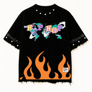 HIP HOP ALL STAR OVERSIZE UNISEX BLACK TSHIRT (BOXYFIT)
