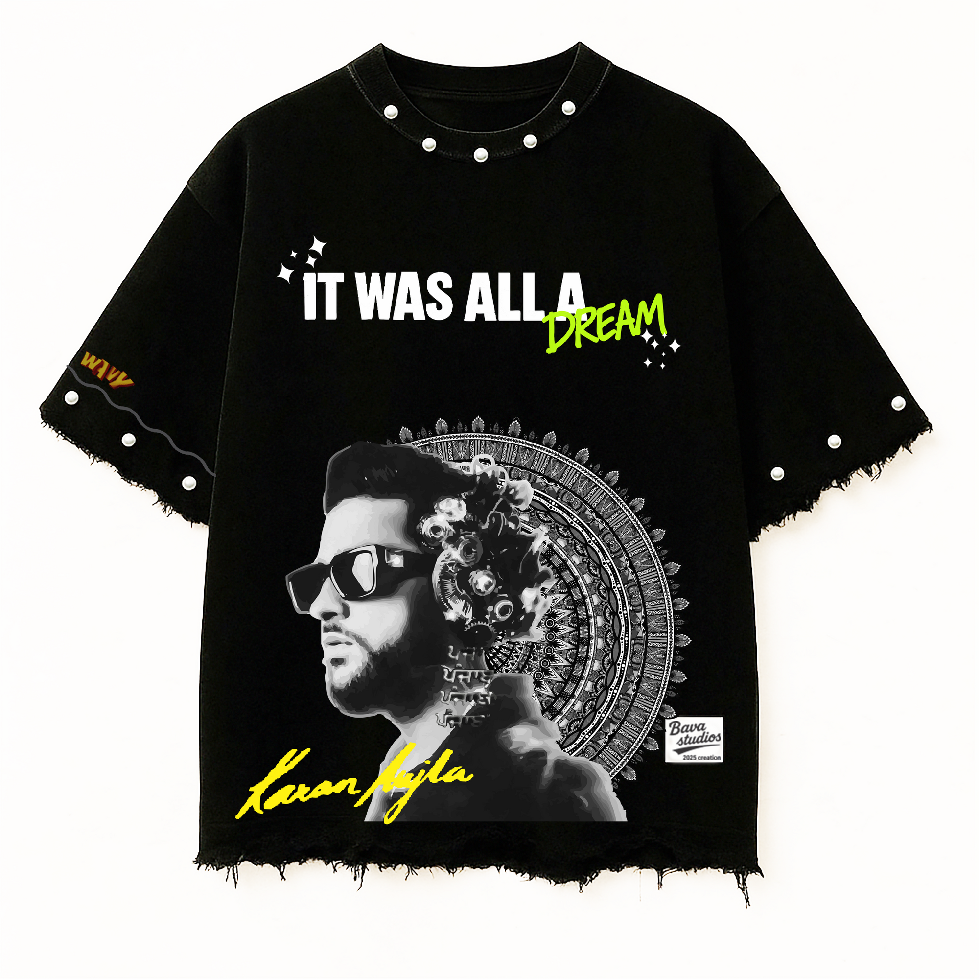 KARAN AUJLA UNISEX BLACK TSHIRT ( BOXYFIT)