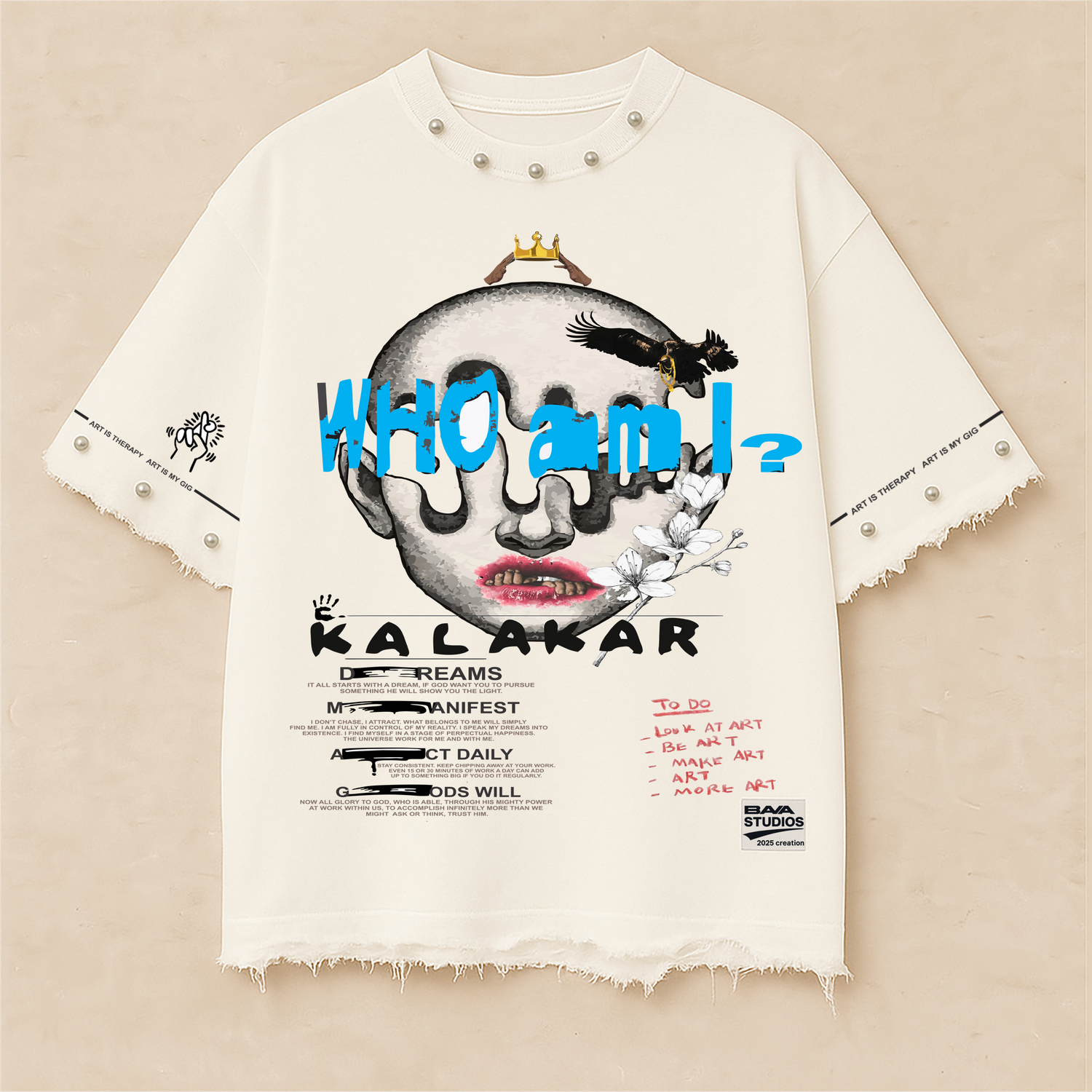 KALAKAAR OVERSIZE UNISEX OFF-WHITE TSHIRT (BOXYFIT)