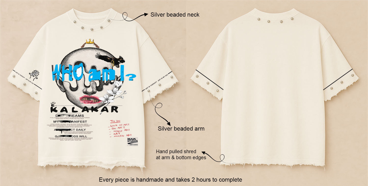KALAKAAR OVERSIZE UNISEX OFF-WHITE TSHIRT (BOXYFIT)