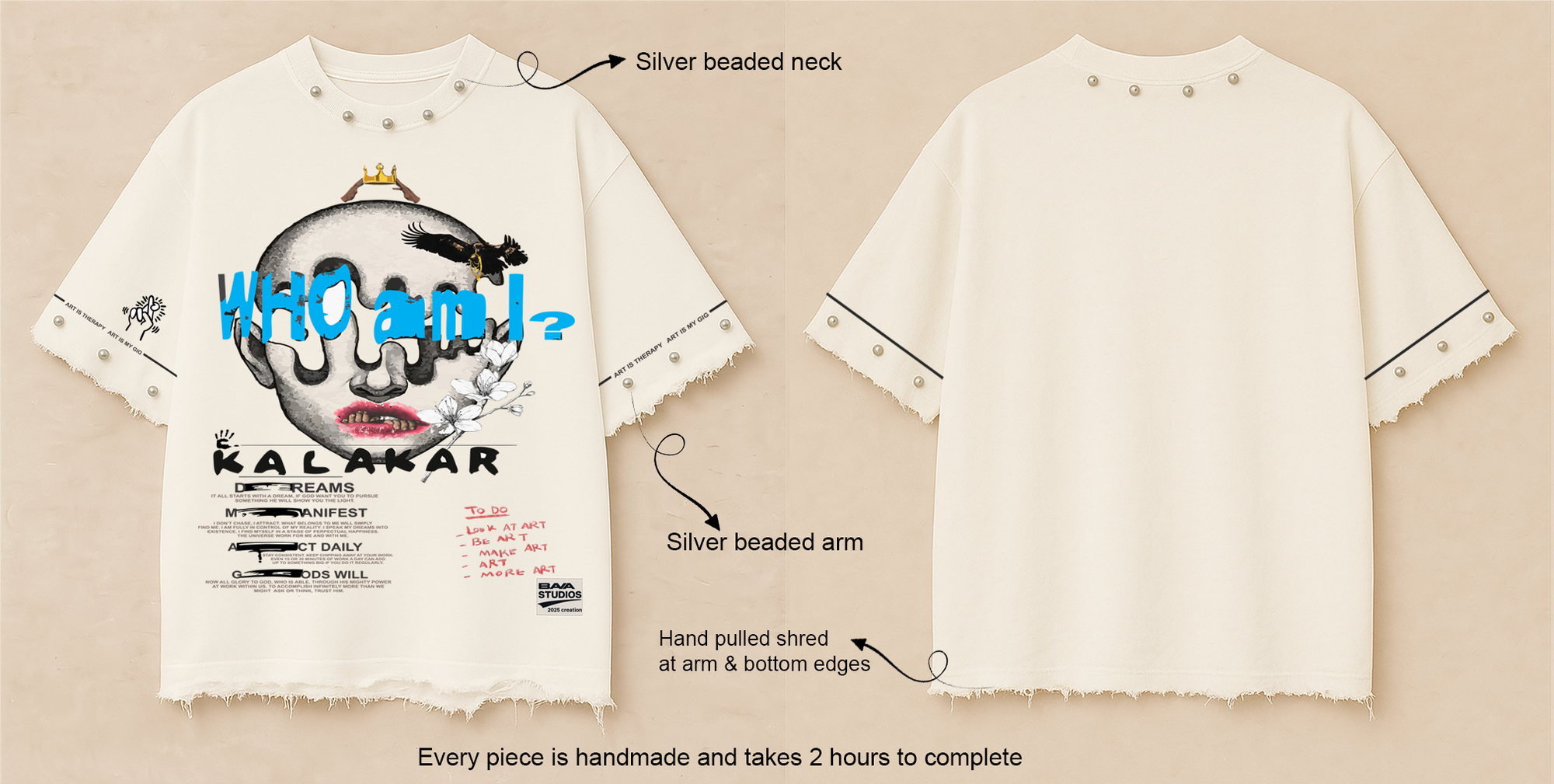 KALAKAAR OVERSIZE UNISEX OFF-WHITE TSHIRT (BOXYFIT)