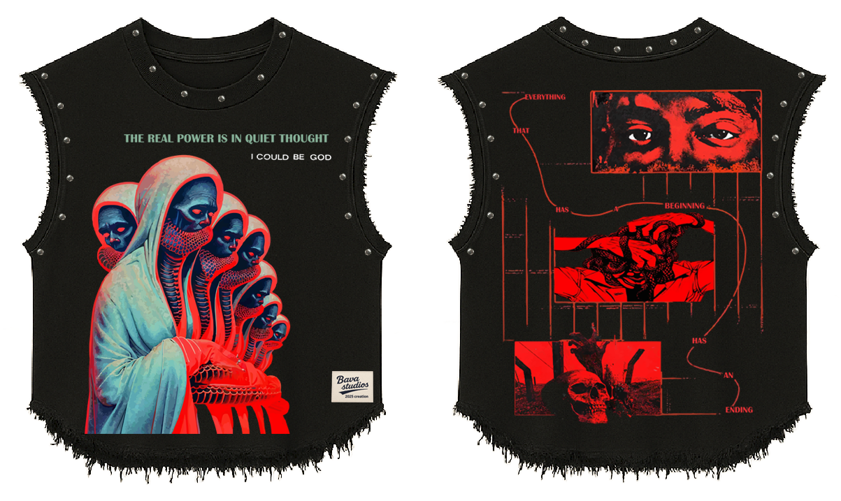 AWAKENDED UNISEX BLACK VEST (BOXYFIT)