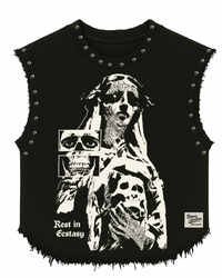 REST IN ECSTASY UNISEX BLACK VEST (BOXYFIT) (Copy)