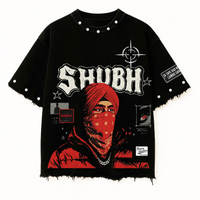 SHUBH OVERSIZE UNISEX BLACK TSHIRT (BOXYFIT)