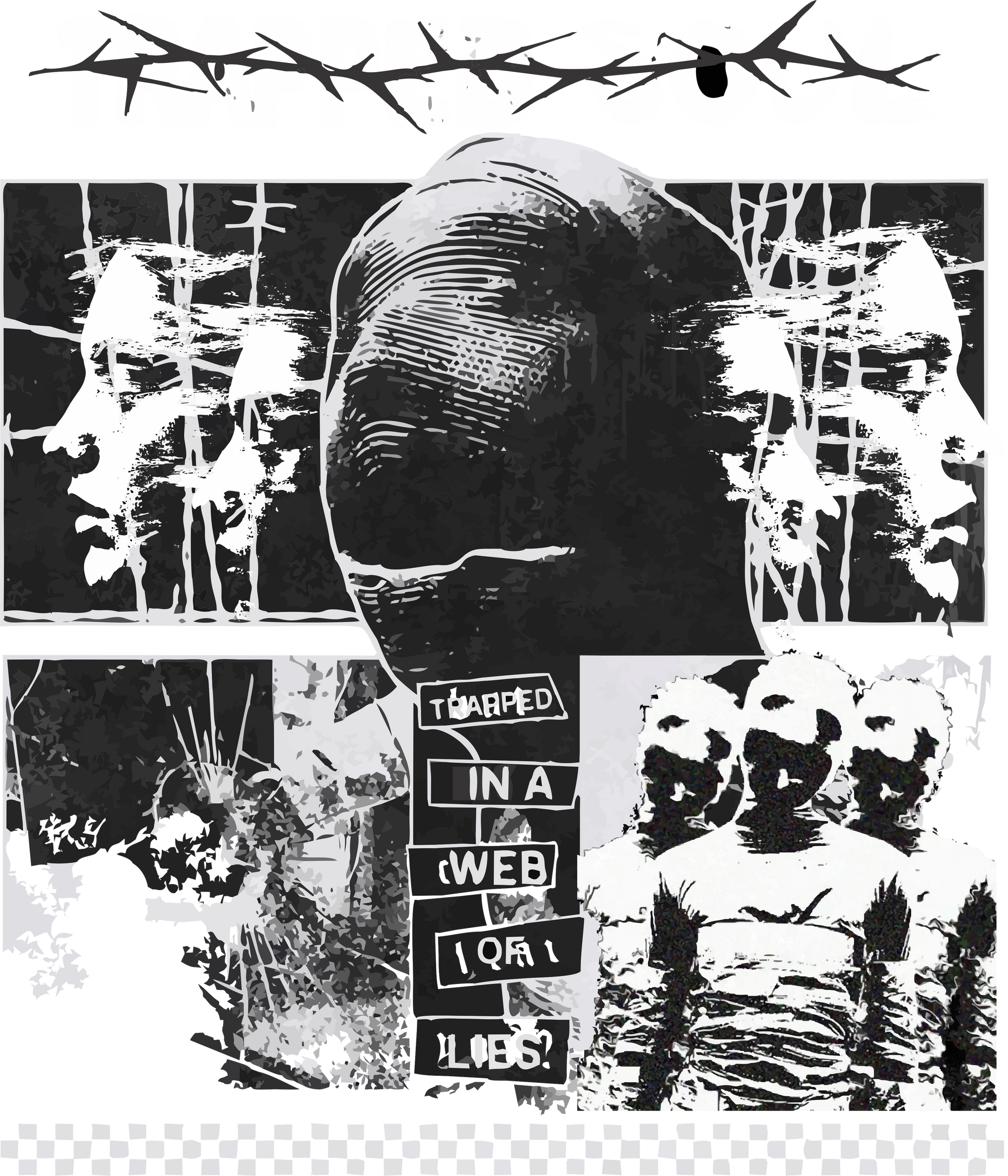 TRAPPED SOUL UNISEX BLACK VEST (BOXYFIT)