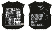 TRAPPED SOUL UNISEX BLACK VEST (BOXYFIT)