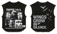 TRAPPED SOUL UNISEX BLACK VEST (BOXYFIT)