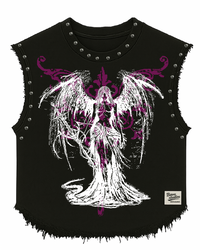 FALLEN ANGEL UNISEX BLACK VEST (BOXYFIT)
