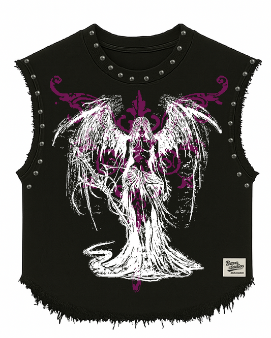 FALLEN ANGEL UNISEX BLACK VEST (BOXYFIT)
