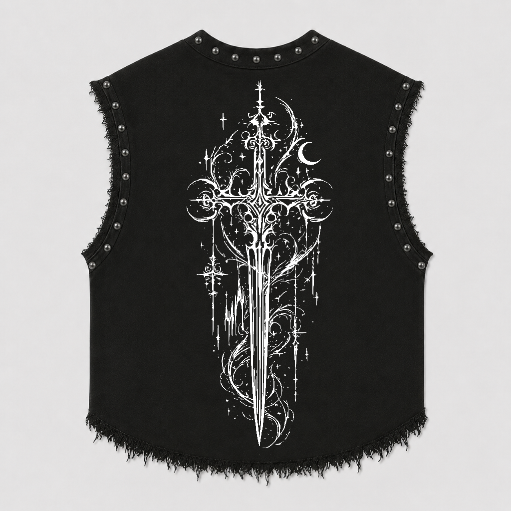 FALLEN ANGEL UNISEX BLACK VEST (BOXYFIT)