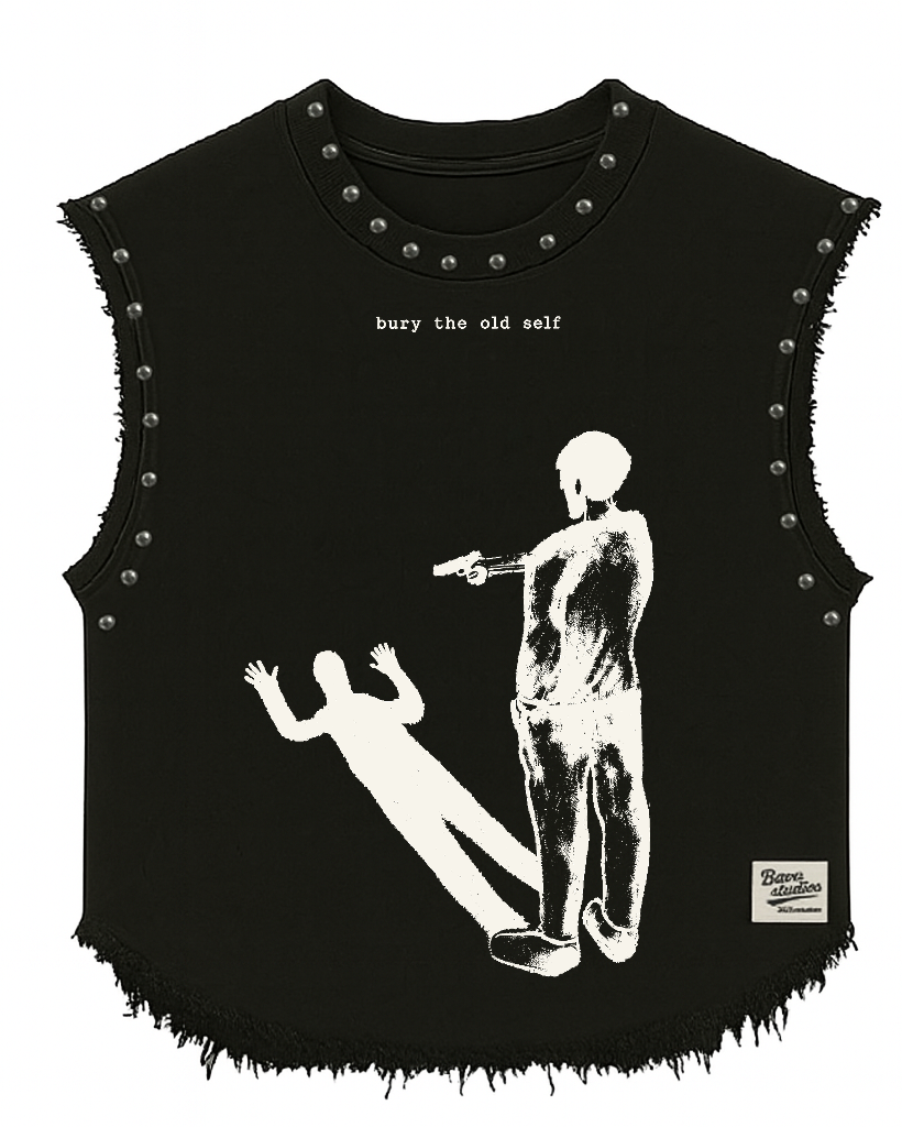 BURY THE OLD SELF UNISEX BLACK VEST (BOXYFIT)