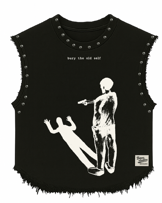 BURY THE OLD SELF UNISEX BLACK VEST (BOXYFIT)