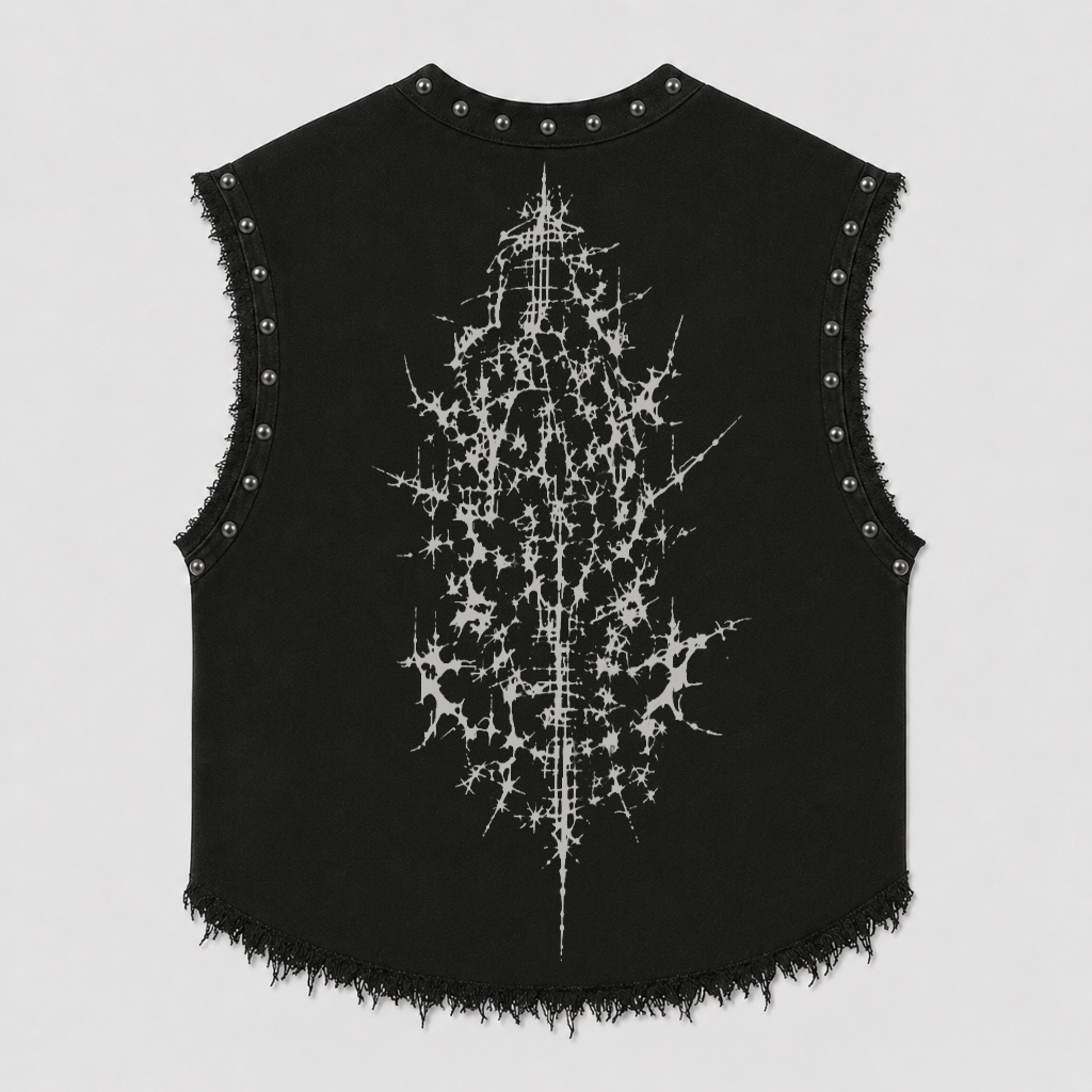DARK ANGEL UNISEX BLACK VEST (BOXYFIT)