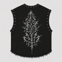DARK ANGEL UNISEX BLACK VEST (BOXYFIT)