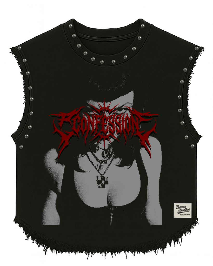 CONFESSION UNISEX BLACK VEST (BOXYFIT)
