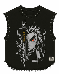 DEMON SLAYER HASHIRA  UNISEX BLACK VEST (BOXYFIT)