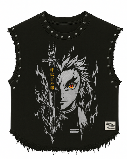 DEMON SLAYER HASHIRA  UNISEX BLACK VEST (BOXYFIT)