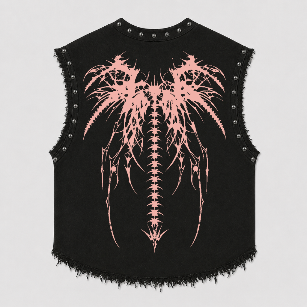 THE LAST SERAPH UNISEX BLACK VEST (BOXYFIT)