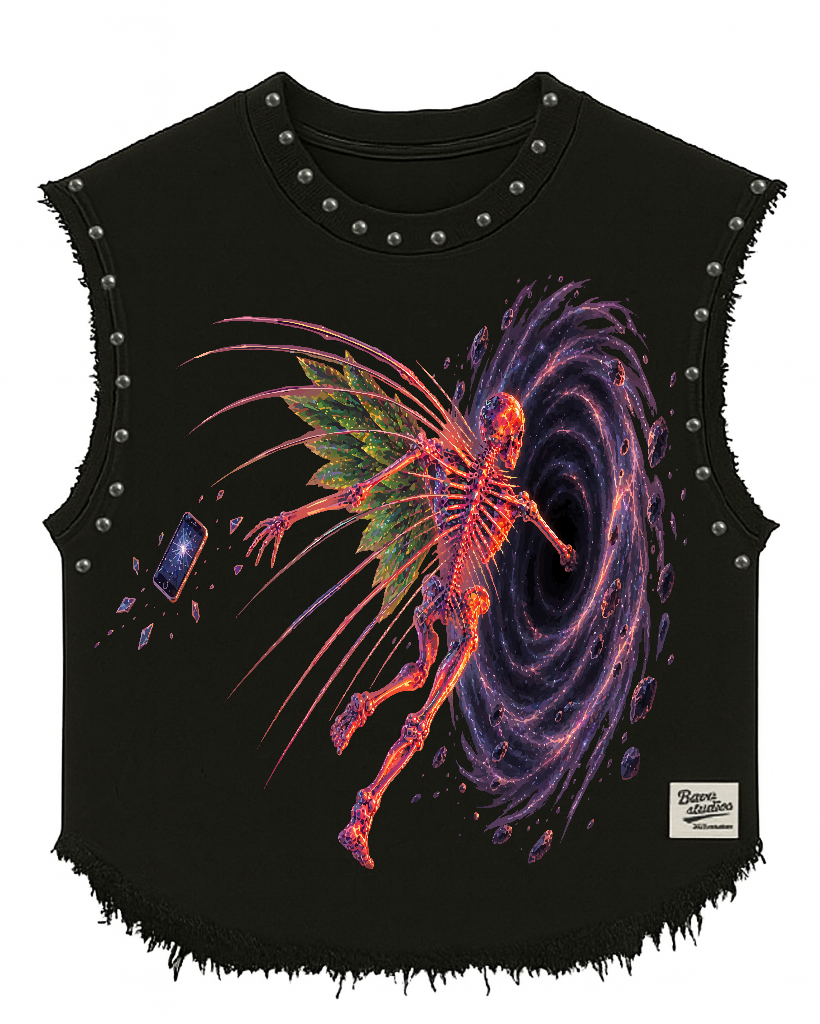 ENTER THE PORTAL UNISEX BLACK VEST (BOXYFIT)
