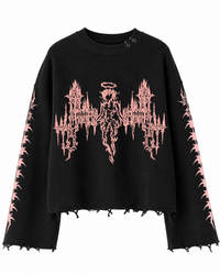 THE LAST SERAPH UNISEX BLACK SWEATSHIRT (BOXYFIT)