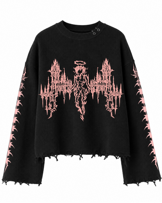 THE LAST SERAPH UNISEX BLACK SWEATSHIRT (BOXYFIT)