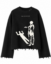 BURY THE OLD SELF UNISEX BLACK SWEATSHIRT (BOXYFIT)