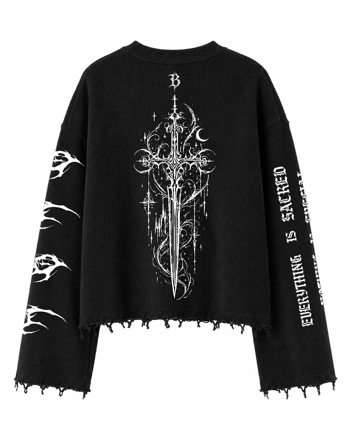 FALLEN ANGEL UNISEX BLACK SWEATSHIRT (BOXYFIT)