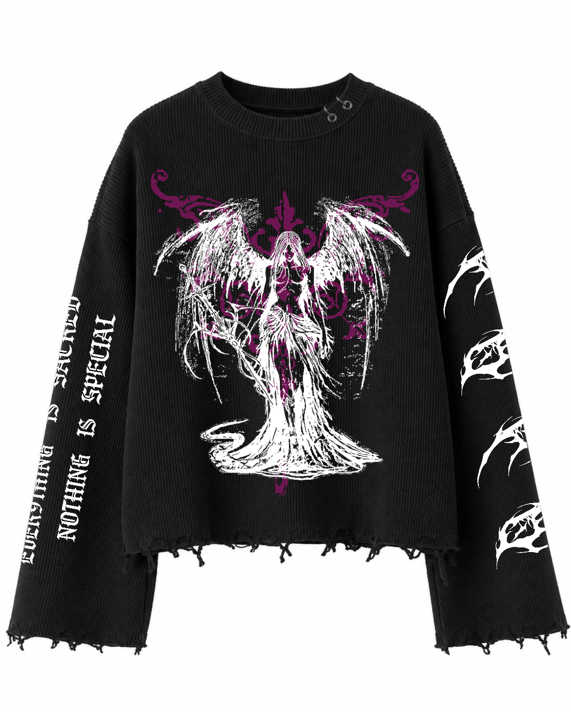 FALLEN ANGEL UNISEX BLACK SWEATSHIRT (BOXYFIT)