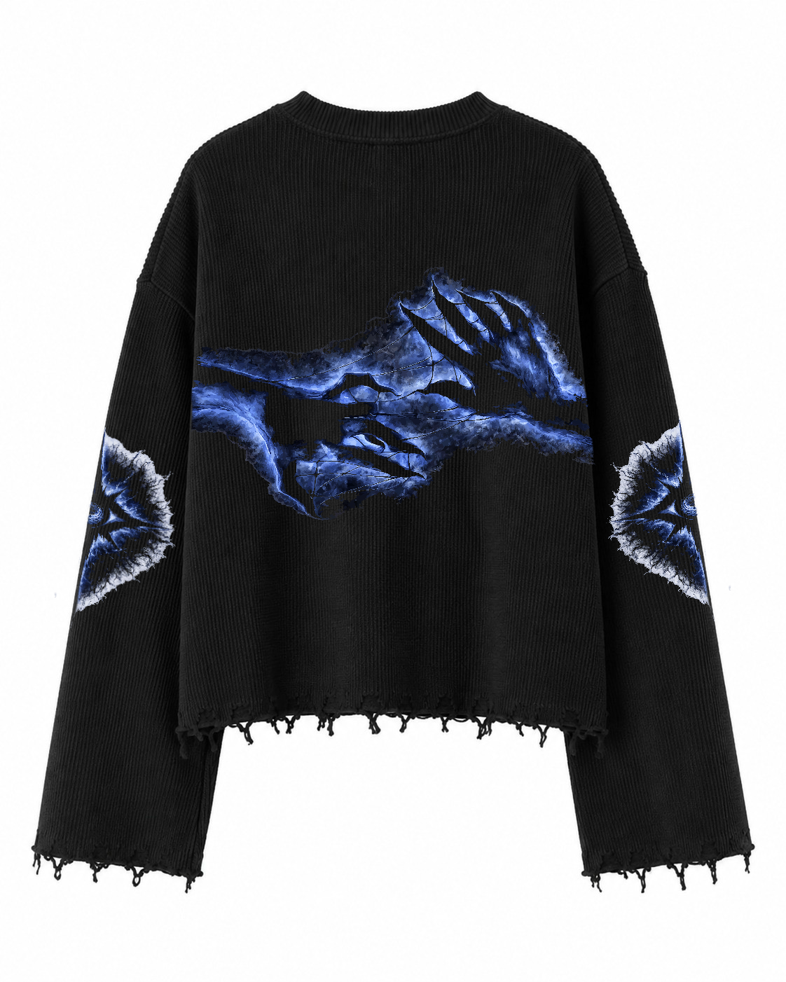 DISTORTION UNISEX BLACK SWEATSHIRT (BOXYFIT)