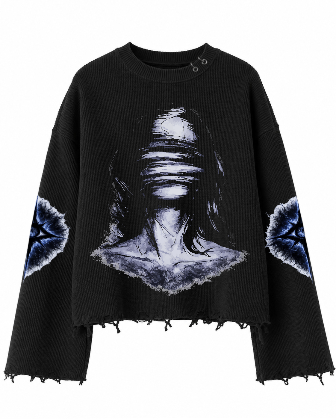 DISTORTION UNISEX BLACK SWEATSHIRT (BOXYFIT)