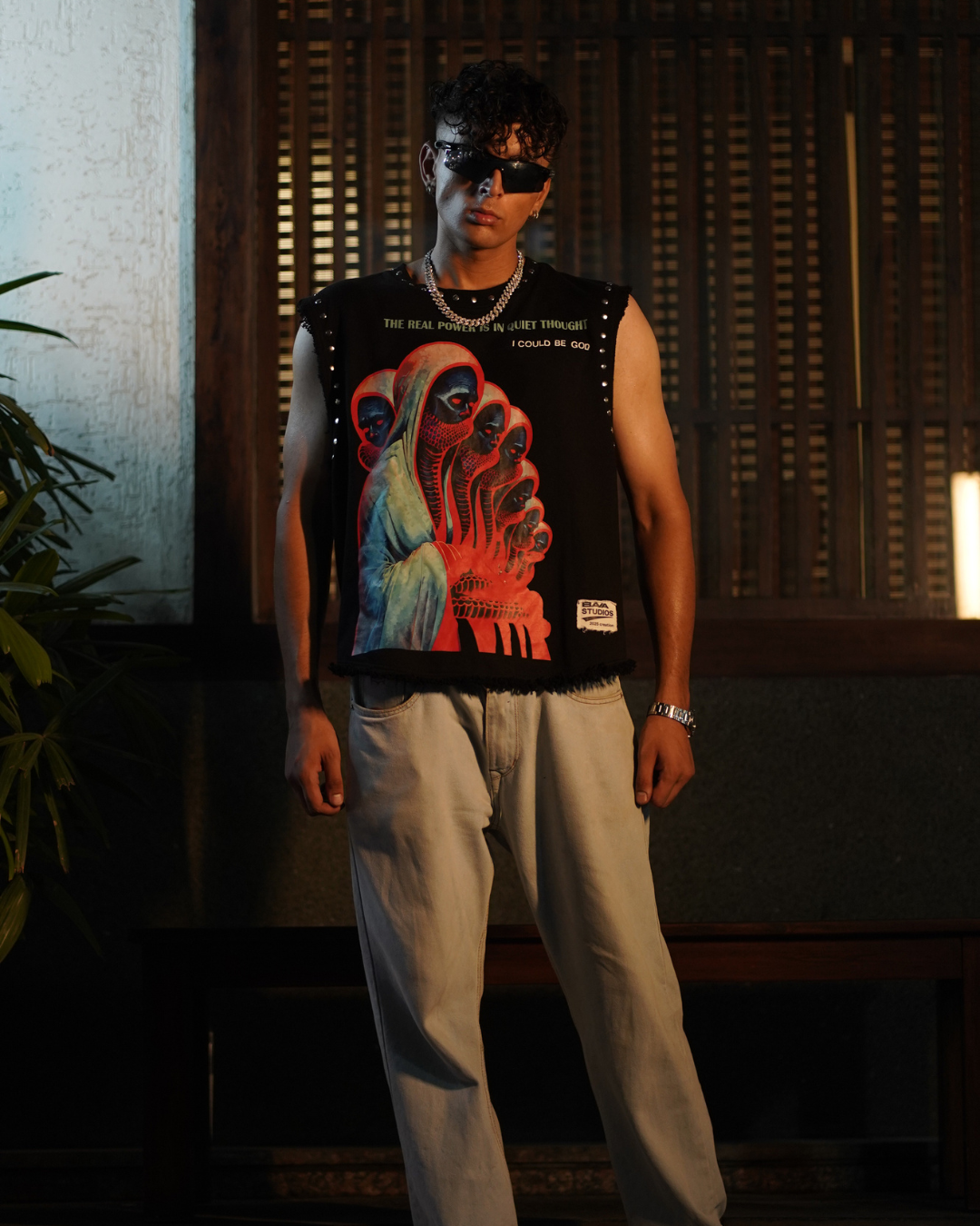 AWAKENDED UNISEX BLACK VEST (BOXYFIT)