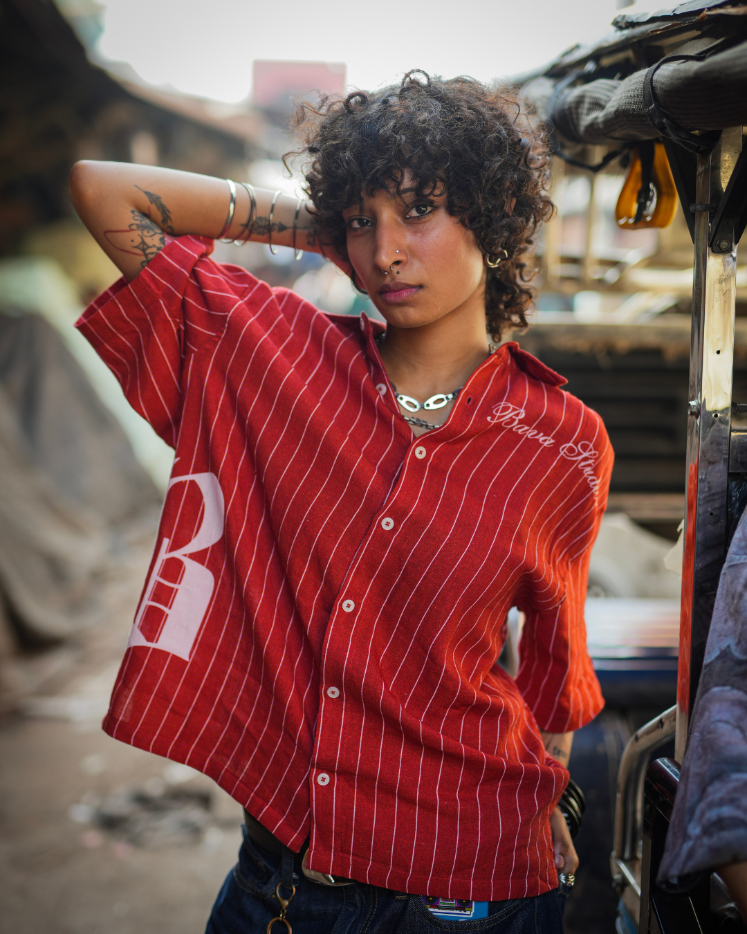 Sinner Society Red Oversize Shirt (Boxy fit)