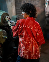 Sinner Society Red Oversize Shirt (Boxy fit)