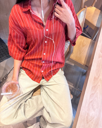 Sinner Society Red Oversize Shirt (Boxy fit)